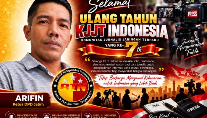 Ketua BIN DPD Jatim Beri Ucapan HUT ke-7 KJJT Indonesia, Tekankan Profesionalisme Pers